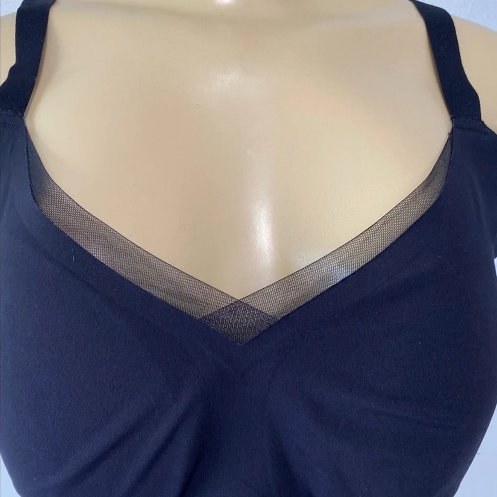 Honeylove CrossOver Black Mesh Detail Bra - Picture 2 of 8
